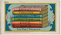 Puzzle Card Number 5, The "Poet" Problem, from the Jokes series (N118) issued by Duke Sons & Co. to promote Honest Long Cut Tobacco, W. Duke, Sons & Co.  American, Commercial color lithograph