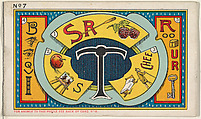 Puzzle Card Number 7, Tea Puzzle, from the Jokes series (N118) issued by Duke Sons & Co. to promote Honest Long Cut Tobacco, W. Duke, Sons & Co.  American, Commercial color lithograph