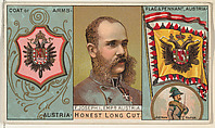 Franz Joseph I, Austria, from the Rulers, Flags, and Coats of Arms series (N126-1) issued by W. Duke, Sons & Co., W. Duke, Sons & Co.  American, Commercial color lithograph