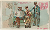 On the New York and New Haven Railroad, from the Snapshots from "Puck" series (N128) issued by Duke Sons & Co. to promote Honest Long Cut Tobacco, W. Duke, Sons & Co. American, Commercial color lithograph