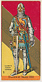 Dauphin of France, 1360, from the Military Series (N224) issued by Kinney Tobacco Company to promote Sweet Caporal Cigarettes, Kinney Brothers Tobacco Company American, Commercial color lithograph