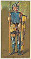 Foot Soldier, France, 14th Century, from the Military Series (N224) issued by Kinney Tobacco Company to promote Sweet Caporal Cigarettes, Kinney Brothers Tobacco Company American, Commercial color lithograph