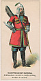 Circassian Imperial Bodyguard, Russia, 1886, from the Military Series (N224) issued by Kinney Tobacco Company to promote Sweet Caporal Cigarettes, Kinney Brothers Tobacco Company  American, Commercial color lithograph