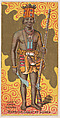 Warrior, Coast of Guinea, from the Military Series (N224) issued by Kinney Tobacco Company to promote Sweet Caporal Cigarettes, Kinney Brothers Tobacco Company  American, Commercial color lithograph