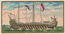 Roman Man-of-War, 200 B.C., from the Military Series (N224) issued by Kinney Tobacco Company to promote Sweet Caporal Cigarettes, Kinney Brothers Tobacco Company American, Commercial color lithograph