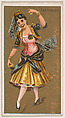 Fandango, from National Dances (N225, Type 1) issued by Kinney Bros., Kinney Brothers Tobacco Company American, Commercial color lithograph