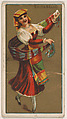 Saltarello, from National Dances (N225, Type 1) issued by Kinney Bros., Kinney Brothers Tobacco Company American, Commercial color lithograph