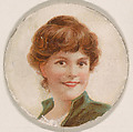 Portrait of woman, from the Novelties series (N228, Type 1) issued by Kinney Bros., Kinney Brothers Tobacco Company American, Commercial color lithograph