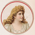 Portrait of woman, from the Novelties series (N228, Type 2) issued by Kinney Bros., Kinney Brothers Tobacco Company  American, Commercial color lithograph