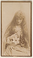 [Actress with long hair holding lilies], from the Actors and Actresses series (N150b) issued by Duke Sons & Co. to promote Duke Cigarettes, W. Duke, Sons & Co.  American, Albumen photograph