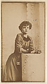 [Actress with dark hair leaning on architectural element], from the Actors and Actresses series (N150b) issued by Duke Sons & Co. to promote Duke Cigarettes, W. Duke, Sons & Co.  American, Albumen photograph