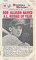 Bob Allison #66 from Nu-Card Baseball Hi-Lites series (W460), Nu-Card, Inc., Commercial photolithograph