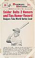 Duke Snider #55 from Nu-Card Baseball Hi-Lites series (W460), Nu-Card, Inc., Commercial photolithograph