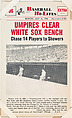 Umpires Clear White Sox Bench #36 from Nu-Card Baseball Hi-Lites series (W460), Nu-Card, Inc., Commercial photolithograph