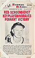 Red Schoendienst #25 from Nu-Card Baseball Hi-Lites series (W460), Nu-Card, Inc., Commercial photolithograph