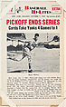 Pickoff Ends Series #12 from Nu-Card Baseball Hi-Lites series (W460), Nu-Card, Inc., Commercial photolithograph
