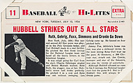 Carl Hubbell #11 from Nu-Card Baseball Hi-Lites series (W460), Nu-Card, Inc., Commercial photolithograph