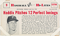 Harvey Haddix #9 from Nu-Card Baseball Hi-Lites series (W460), Nu-Card, Inc., Commercial photolithograph