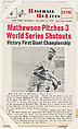Christy Mathewson #8 from Nu-Card Baseball Hi-Lites series (W460), Nu-Card, Inc., Commercial photolithograph