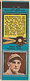 Ethan Allen, Philadelphia Phillies, from the Baseball Players Match Cover design series (U1) issued by Diamond Match Company, The Diamond Match Company  American, Printed matchbook