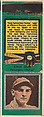 Ethan Allen, Philadelphia Phillies, from the Baseball Players Match Cover design series (U1) issued by Diamond Match Company, The Diamond Match Company  American, Printed matchbook