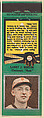 Larry J. Benton, Cincinnati Reds, from the Baseball Players Match Cover design series (U1) issued by Diamond Match Company, The Diamond Match Company American, Printed matchbook
