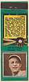 Jim Bottomley, Cincinnati Reds, from the Baseball Players Match Cover design series (U1) issued by Diamond Match Company, The Diamond Match Company American, Printed matchbook