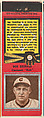 Don Brennan, Cincinnati Reds, from the Baseball Players Match Cover design series (U1) issued by Diamond Match Company, The Diamond Match Company  American, Printed matchbook