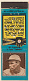 Tex Carleton, St. Louis Cardinals, from the Baseball Players Match Cover design series (U1) issued by Diamond Match Company, The Diamond Match Company  American, Printed matchbook