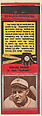 Edward Delker, St. Louis Cardinals, from the Baseball Players Match Cover design series (U1) issued by Diamond Match Company, The Diamond Match Company  American, Printed matchbook