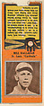 Bill Hallahan, St. Louis Cardinals, from the Baseball Players Match Cover design series (U1) issued by Diamond Match Company, The Diamond Match Company American, Printed matchbook