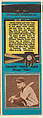 Charles "Chuck" Klein, Chicago Cubs, from the Baseball Players Match Cover design series (U1) issued by Diamond Match Company, The Diamond Match Company American, Printed matchbook