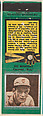 Joe Morrissey, Cincinnati Reds, from the Baseball Players Match Cover design series (U1) issued by Diamond Match Company, The Diamond Match Company  American, Printed matchbook