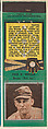 Fred W. Muller, Boston Red Sox, from the Baseball Players Match Cover design series (U1) issued by Diamond Match Company, The Diamond Match Company  American, Printed matchbook