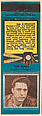 Van Mungo, Brooklyn Dodgers, from the Baseball Players Match Cover design series (U1) issued by Diamond Match Company, The Diamond Match Company  American, Printed matchbook