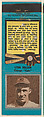 Lynn Nelson, Chicago Cubs, from the Baseball Players Match Cover design series (U1) issued by Diamond Match Company, The Diamond Match Company  American, Printed matchbook