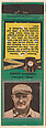Robert O'Farrell, Cincinnati Reds, from the Baseball Players Match Cover design series (U1) issued by Diamond Match Company, The Diamond Match Company  American, Printed matchbook