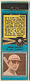 Ernest Orsatti, St. Louis Cardinals, from the Baseball Players Match Cover design series (U1) issued by Diamond Match Company, The Diamond Match Company  American, Printed matchbook