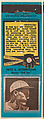 Fritz R. Ostermueller, Boston Red Sox, from the Baseball Players Match Cover design series (U1) issued by Diamond Match Company, The Diamond Match Company  American, Printed matchbook