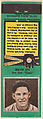 Melvin Ott, New York Giants, from the Baseball Players Match Cover design series (U1) issued by Diamond Match Company, The Diamond Match Company  American, Printed matchbook