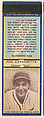 Phil Cavarretta, Chicago Cubs, from the Baseball Players Match Cover design series (U3) issued by Diamond Match Company, The Diamond Match Company  American, Printed matchbook