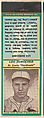 Leo Durocher, St. Louis Cardinals, from the Baseball Players Match Cover design series (U3) issued by Diamond Match Company, The Diamond Match Company  American, Printed matchbook