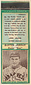 Baxter Jordan, Boston Bees, from the Baseball Players Match Cover design series (U3) issued by Diamond Match Company, The Diamond Match Company  American, Printed matchbook