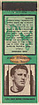 John Doehring, Chicago Bears, from the Football Players Match Cover design series (U7) issued by Diamond Match Company, The Diamond Match Company  American, Printed matchbook