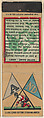 Notre Dame - Army from Traditional College Rivals (Football) Match Cover design series (U8) issued by Diamond Match Company, The Diamond Match Company  American, Printed matchbook