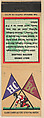 Holy Cross - Boston College from Traditional College Rivals (Football) Match Cover design series (U8) issued by Diamond Match Company, The Diamond Match Company  American, Printed matchbook