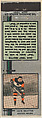 Jack Beattie, Boston Bruins, from Silver Hockey Players Match Cover design series (U9) issued by Diamond Match Company, The Diamond Match Company  American, Printed matchbook