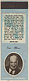 Eric Blore from Movie Stars Match Cover design series (U21) issued by Diamond Match Company, The Diamond Match Company American, Printed matchbook