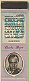 Charles Boyer from Movie Stars Match Cover design series (U21) issued by Diamond Match Company, The Diamond Match Company American, Printed matchbook