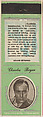 Charles Boyer from Movie Stars Match Cover design series (U21) issued by Diamond Match Company, The Diamond Match Company American, Printed matchbook